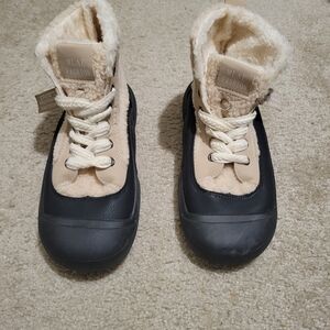 Women's Black and Cream Ankle Boots